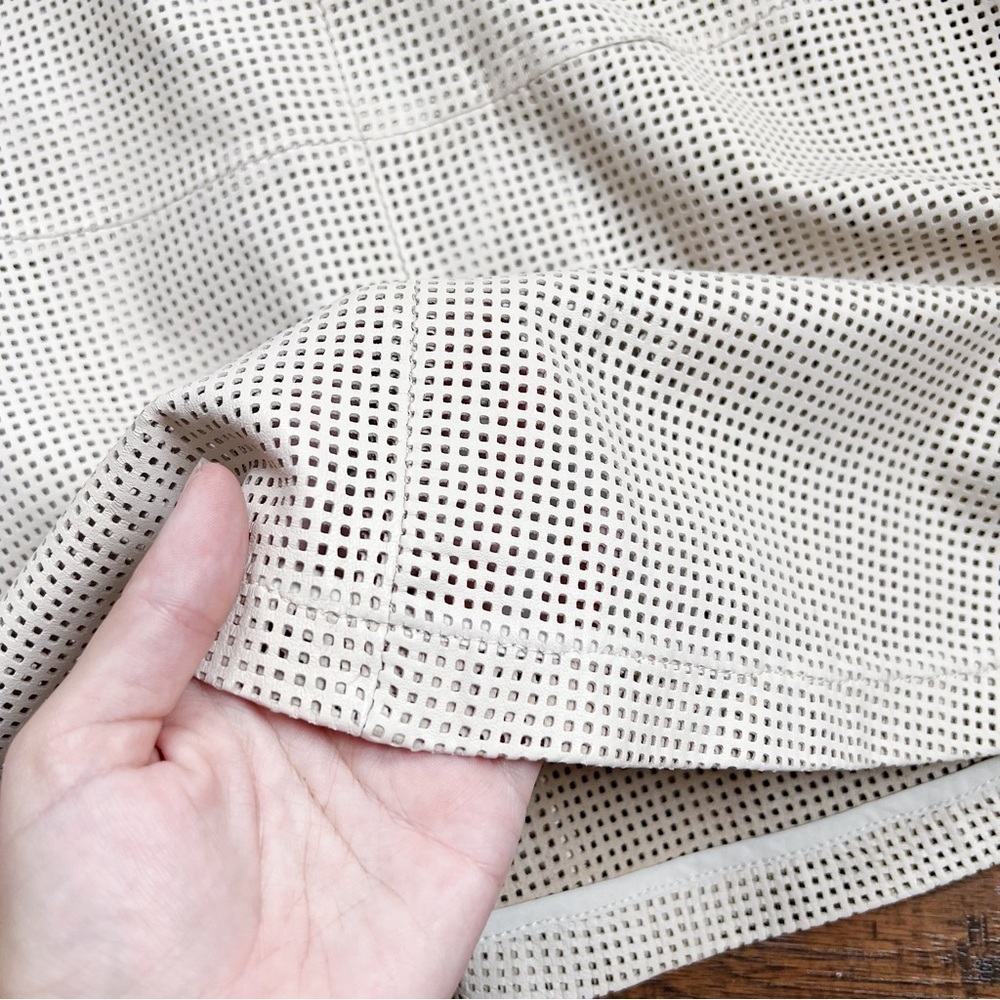 J Crew Collection • Perforated Leather Midi Dress fit & flare Sweet Vanilla ecru - Picture 10 of 16